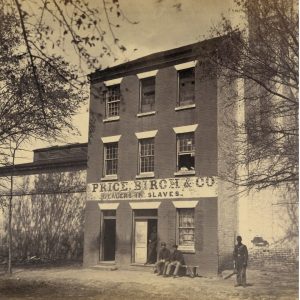 Sepia tone historic photo of a building