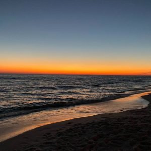 Sunset at a calm beach