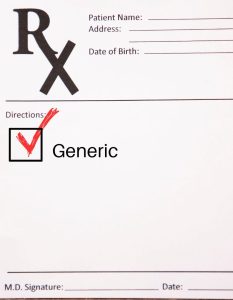 Prescription pad with the generic box checked in a large font