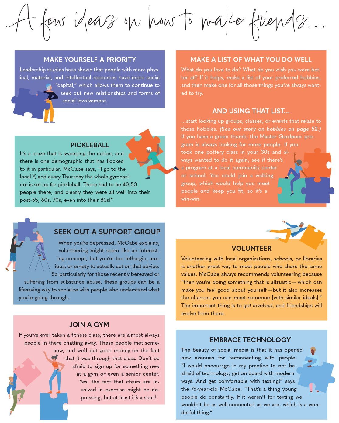 A few ideas on how to make friends