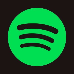 A green circle with three arced black lines indicating sound is on a black background.