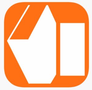 Two books in a white graphic are on an orange background