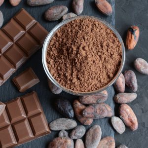 beautiful forms of chocolate shot from overhead