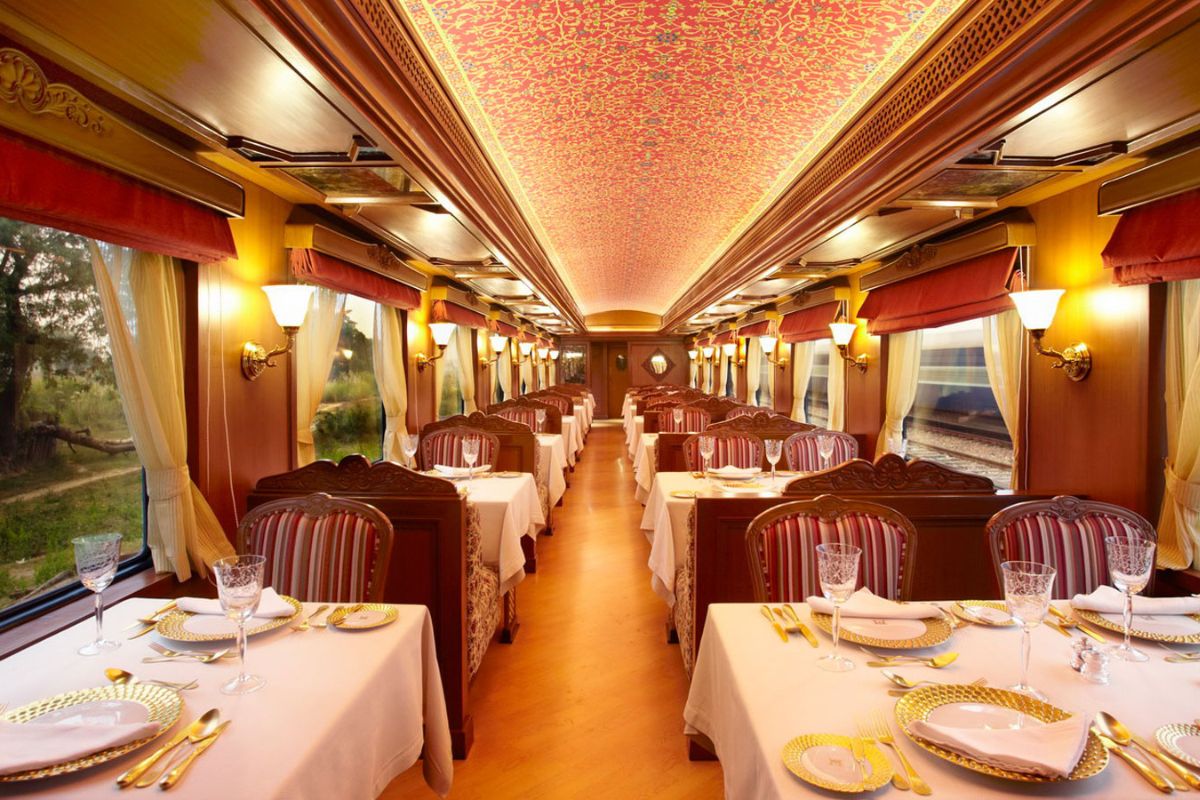 Dining car of the Maharajas' Express