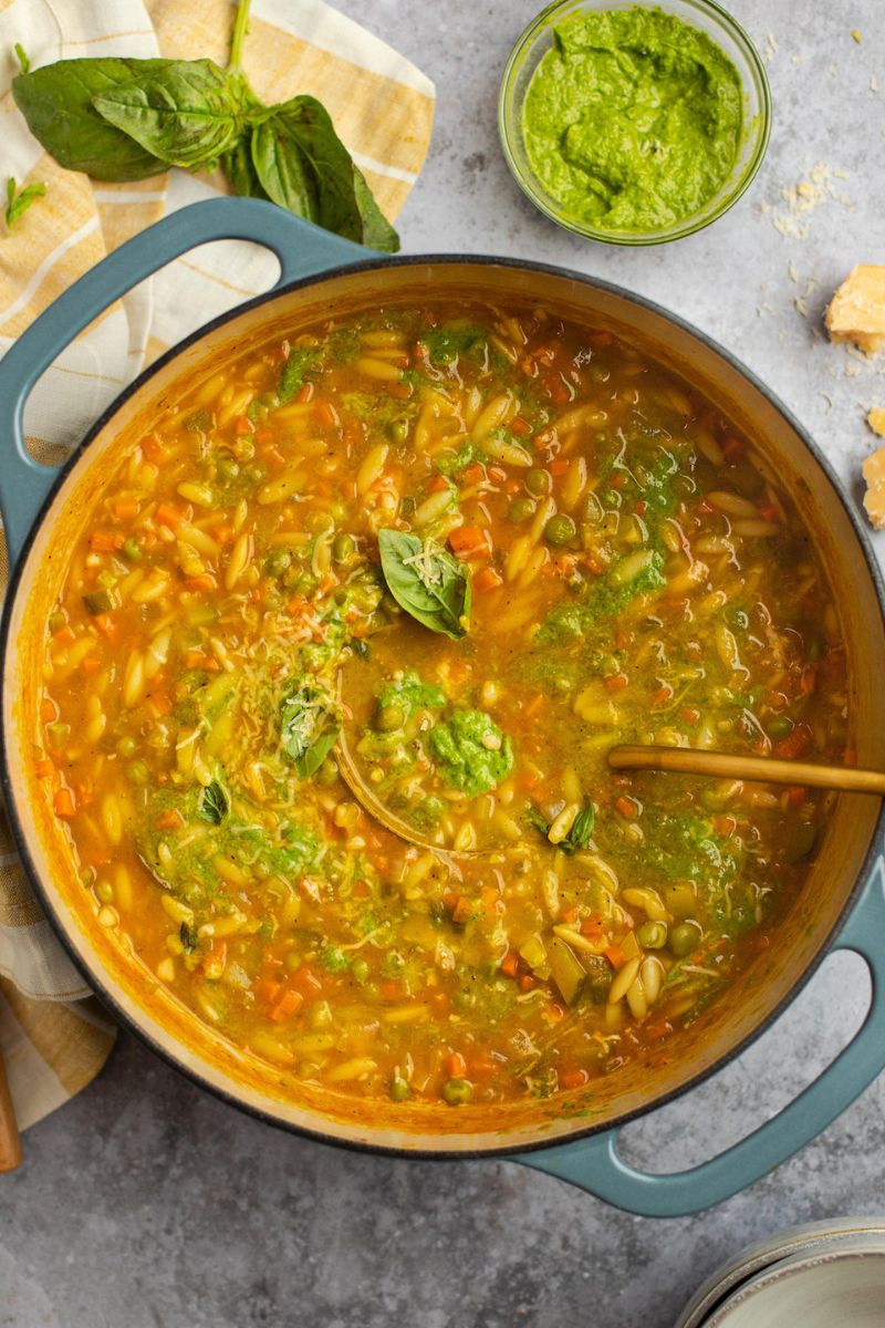Vegetable soup with pesto. Image courtesy Once Upon a Chef.