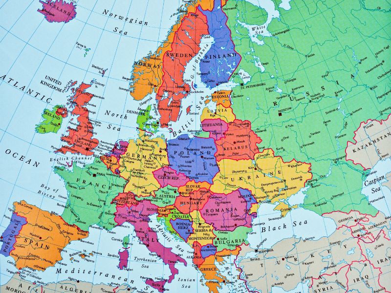Map of European travel destinations that won't break the bank