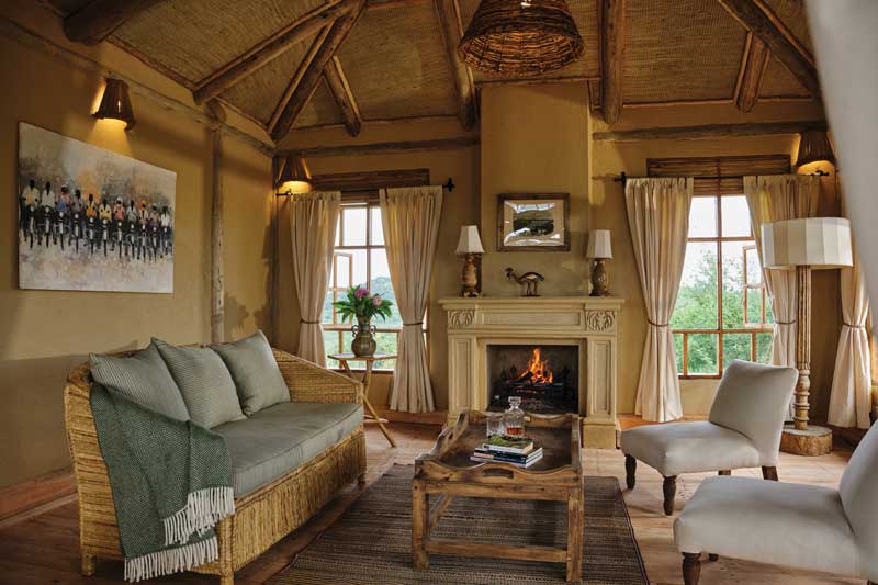 A palatial banda (cottage) at Kibale Lodge
