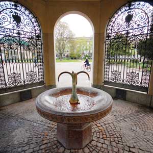 UNESCO-recognized spa Kochbrunnen in Wiesbaden, Germany