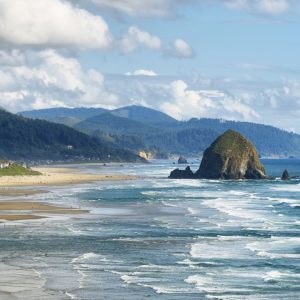 Photo of waves crashing at Cannon Beach