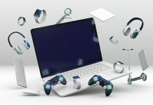Daily Tech Use Could Actually Slow Cognitive Decline An explosion of tech devices - tech use and cognitive decline featured image