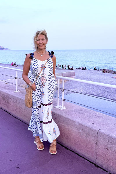 Alison Michael standing on boardwalk in France